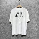 Amiri T Shirt Towel Embroidered Jacquard Casual round Neck Short Sleeve T-shirt